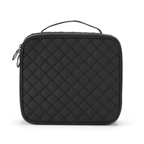 Vista 4 de Scünci by Conair - Estuche de maquillaje para maquillaje, bolsa de maquillaje, organizador de viaje para mujeres, color negro