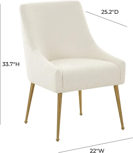 Vista 3 de Tov Furniture Beatrix Cream Boucle - Silla auxiliar