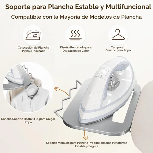 Vista 5 de Yaheetech Tabla de planchar de 43 x 14 pulgadas con soporte de hierro
