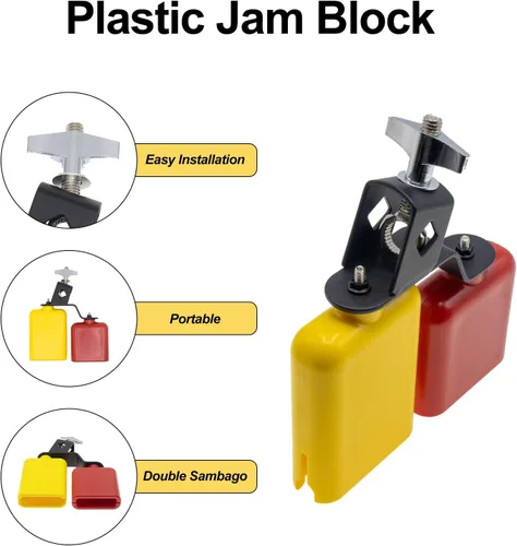 Vista 3 de CashBeat Bloque de atasco plástico, bloque de percusión de paso alta/baja para conjunto de batería Durable Plastic Percussion Block with
