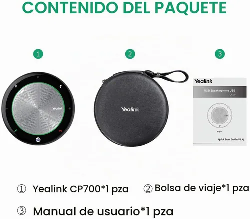 Vista 7 de Yealink Teams Altavoz Certificado con Micrófono Inalámbrico Bluetooth para Conferencias y Reuniones CP700 Reducción de Ruido Oficina en Casa