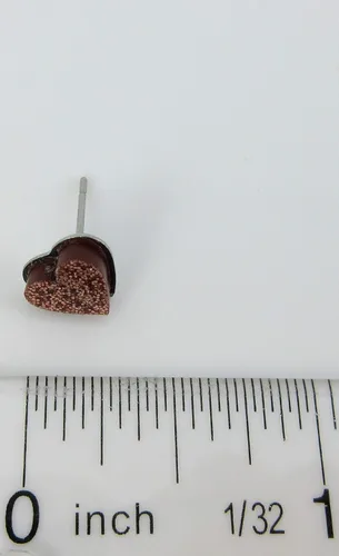 Vista 59 de Pendientes de botón de corazón acrílico con purpurina de acero inoxidable de 0.315 in