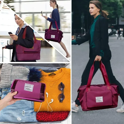 Vista 3 de BAGSMART - Bolsa de cosméticos para mujer, 2 piezas, pequeña bolsa de maquillaje para bolso, bolsa de cosméticos de viaje para brochas