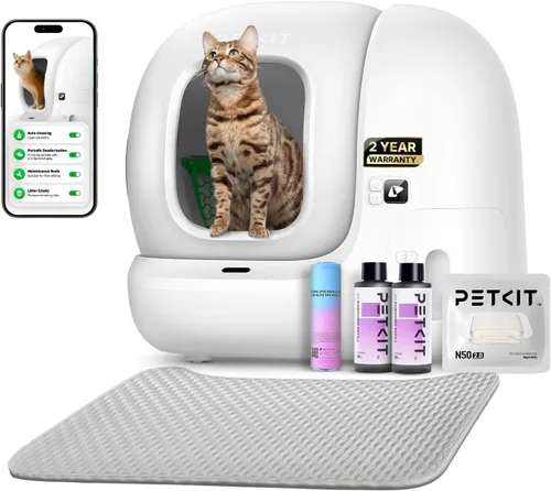 Vista 10 de PETKIT PuraMax 2 - Arenero automático para gatos con autolimpieza, control por aplicación con sensores de seguridad, sin olores y anti-fugas. El