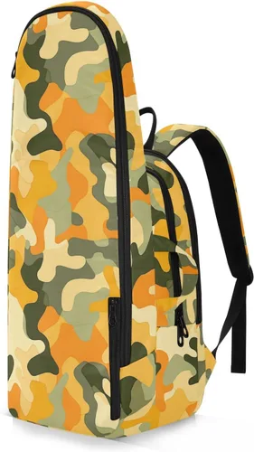 Vista 2 de Mujeres Hombres Mochila de Tenis Transpirable Camuflaje Amarillo Verde 2 Raquetas Raqueta Cubierta Bolsa Bolsa de Gimnasio para Hombres Mujeres