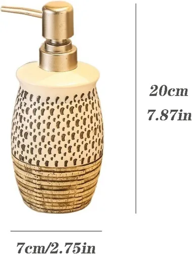 Vista 2 de Bathroom Soap Dispenser Light Luxury Retro Ceramic Soap Dispenser Shampoo Shower Gel Bottled Separately for Kitchens, Bathrooms Soap and Lotion