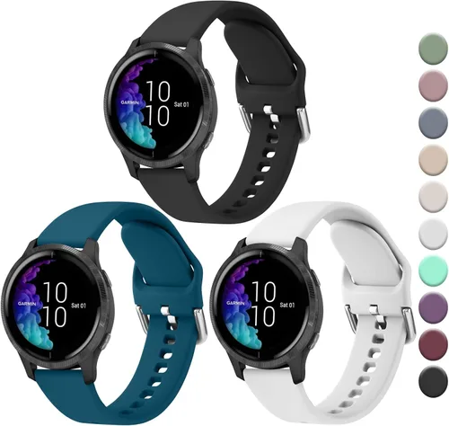 Vista 13 de Bandas de silicona compatibles con Garmin Vivoactive 6 / Vivoactive 5 / Vivoactive 3, Correa de reloj Garmin Venu 2 Plus / Venu Sq / Correas