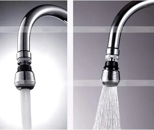 Vista 3 de Paquete de 2 rociadores de filtro aireador de grifo, fregadero giratorio de 360 grados para ahorro de agua para cocina y baño (corto)