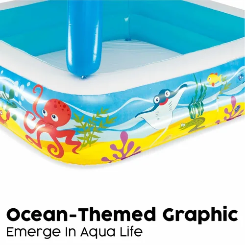 Vista 14 de Bestway Piscina Hinchable Infantil Techo Desmontable 140x140x114 cm +2 Años Jardin 52192