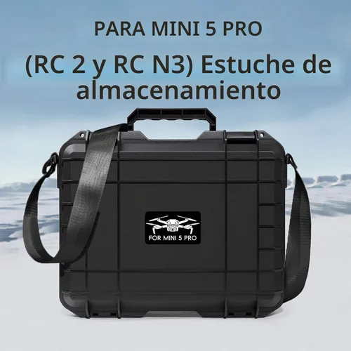 Vista 7 de Mini 5 Pro Estuche de transporte duro, estuche de almacenamiento de viaje portátil para DJI Mini 5 Pro Accesorios para RC 2/RC-N3 controlador