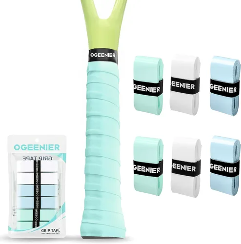 Vista 36 de OGEENIER Cinta de agarre para raqueta de tenis, paquete de 3, 6, 12 cintas de agarre de tenis, absorbente y antideslizante, cinta de agarre suave