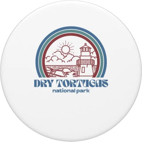 Vista 3 de Dry Tortugas National Park Retro Vintage Style Outdoor PopSockets Swappable PopGrip
