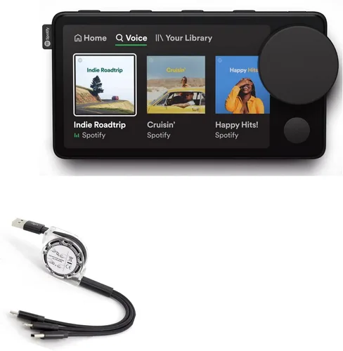 Vista 8 de BoxWave Cable compatible con Spotify Car Thing, cable AllCharge 3 en 1 para Spotify Car Thing, color negro azabache