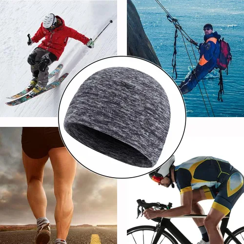 Vista 6 de CHOWMI Winter Warm Watch Cap Soft Polar Fleece Beanie Hat Thick Windproof Outdoor Skull Cap for Men Women