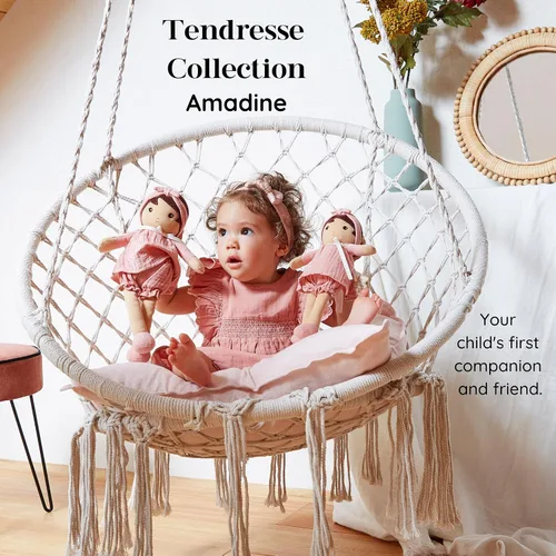 Vista 2 de Kaloo - Tendresse - Mi primera muñeca de tela Amadine (grande) - Abrazarse con juguetes de peluche - Forever Friend para niños - Fomenta el juego
