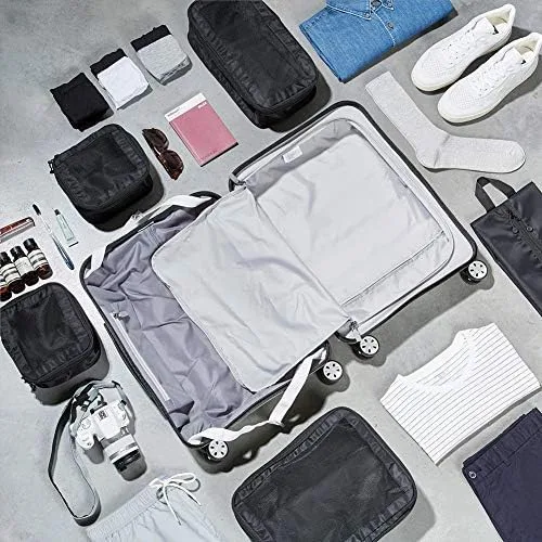 Vista 6 de Chelsea Juego de 4 cubos de equipaje para maleta Juego de bolsas organizadoras de maleta Accesorios de viaje para organizar ropa o zapatos
