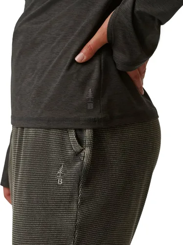 Vista 5 de BASS OUTDOOR Camisa de manga larga de punto activo para mujer Negro jaspeado