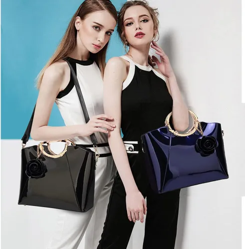 Vista 2 de ZiMing Bolsos de charol para mujer, con asa superior, elegante, bolso de noche, bolsos de hombro para mujer