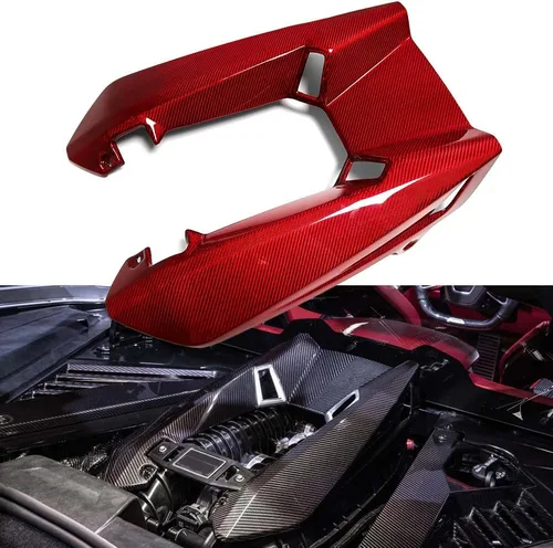 Vista 7 de Cubierta de motor de fibra de carbono seca para Chevy Corvette C8 Z06 Coupé solo 2023 2024 2025 2026, para panel de salida de entrada de aire C8