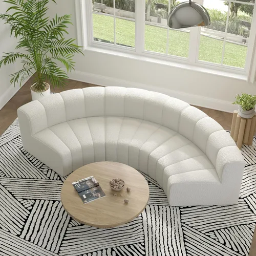 Vista 43 de LEVNARY Módulo redondo 1/8 para sofá modular (beige)
