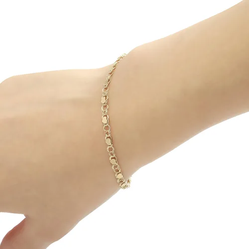 Vista 2 de Pulsera y tobillera con forma de corazón oro fino de 10ct (0,14") para mujer y niña