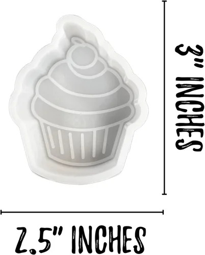 Vista 4 de Molde de silicona para cupcakes, postres, freshie, para panadero, mamá, lindo glaseado, crema batida, cumpleaños, 3 x 2.5 x 0.75 pulgadas