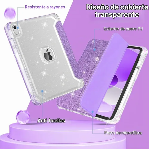 Vista 4 de Estuche para iPad de 10.ª generación de 10.9 pulgadas (2022), iPad (A16) de 11.ª generación de 11 pulgadas (2025) - con soporte para lápices Purpura