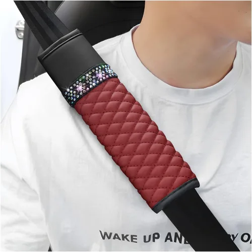 Vista 15 de zipelo 2 fundas para cinturón de seguridad de automóvil, almohadillas de cuero transpirable que protegen tu cuello, correas de arnés para una