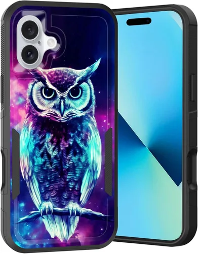 Vista 128 de Funda para iPhone Air, doble capa híbrida resistente resistente a prueba de golpes de policarbonato duro + funda protectora de silicona suave