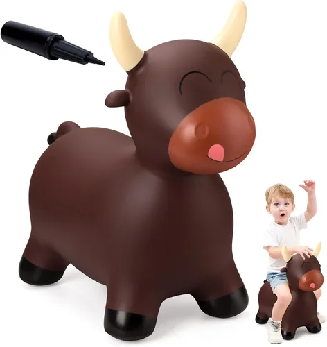 Vista 11 de Caballo Saltarín de Jirafa para Niños Pequeños, Animales Saltadores Caballo Saltarín, Juguetes Inflables Saltadores para Montar Regalos para Niños
