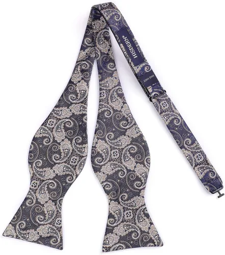 Vista 81 de HISDERN Pajaritas para hombre, corbatín de cachemira para hombre, corbata de lazo y bolsillo cuadrado, juego formal de esmoquin para boda