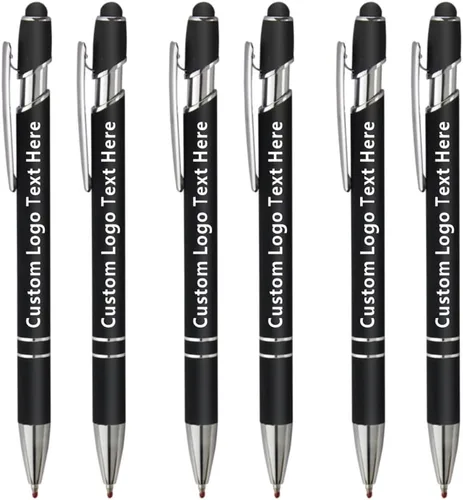 Vista 7 de Bolígrafos de tinta con punta de lápiz óptico con cuerpo de metal, punta media (0.028 in), bolígrafos de tinta de gel negra, 6 unidades, hogar, Negro