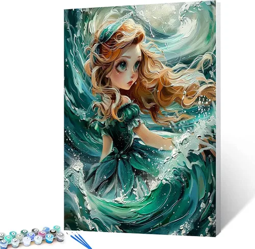 Vista 15 de Kit de pintura por números, lienzo de 16 x 20 pulgadas, pintura al óleo para niños, 16 x 20 pulgadas, pintura al óleo para adultos, adultos