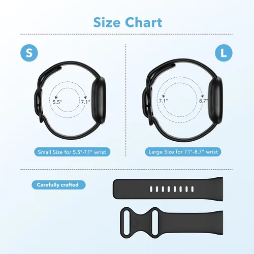 Vista 3 de Paquete de 2 bandas impermeables compatibles con Fitbit Versa 3/Fitbit Versa 4/Fitbit Sense/Sense 2, pulseras deportivas clásicas de repuesto suaves