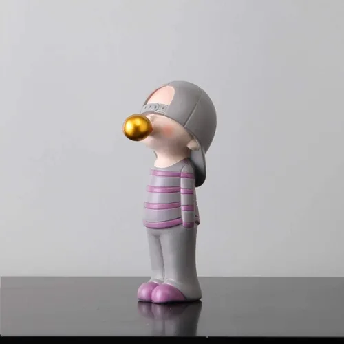 Vista 3 de Figura de escritorio, estatua de resina, escultura de dibujos animados, manualidades abstractas, ornamento de arte, estatua de mesa para el hogar