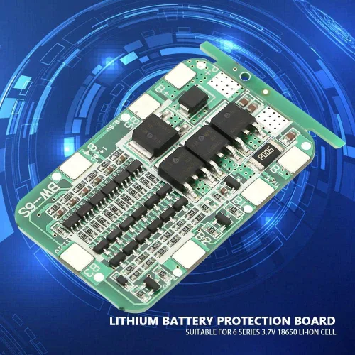 Vista 5 de Tablero de batería de 6S 15A 22V 24V Tablero de carga de batería de litio Módulo de cargador de placa de célula de PCB para célula de iones de litio