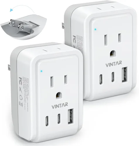 Vista 15 de VINTAR Adaptador tipo M para Sudáfrica, paquete de 2 enchufes plegables