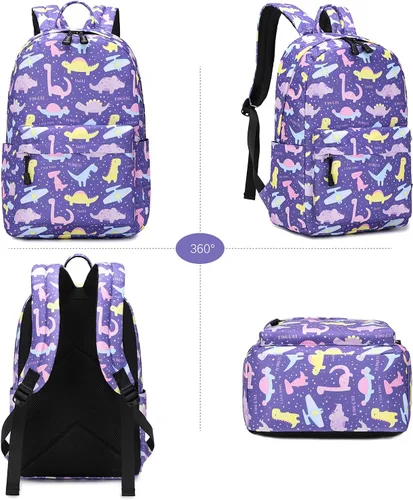Vista 3 de Ecodudo - Morral ligero para niños y niñas, lindas mochilas escolares con lonchera