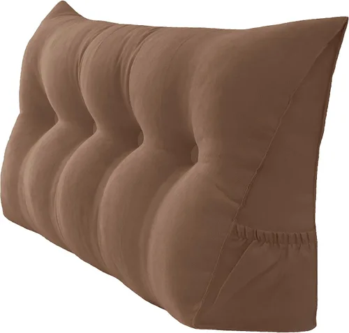 Vista 33 de Peachwell Almohada triangular de lectura para reposo en cama, cojín de refuerzo grande para cabecero, respaldo, almohada de cuña con funda extraíble