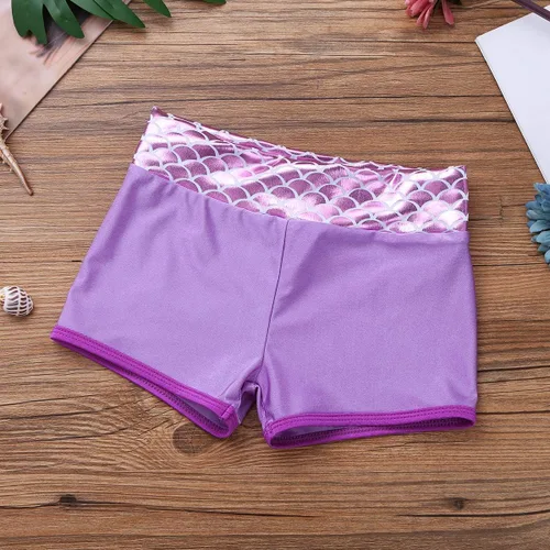 Vista 6 de TiaoBug Conjunto de 2 piezas de camisetas cortas y pantalones cortos para niños, ropa deportiva con lentejuelas brillantes, trajes de baile