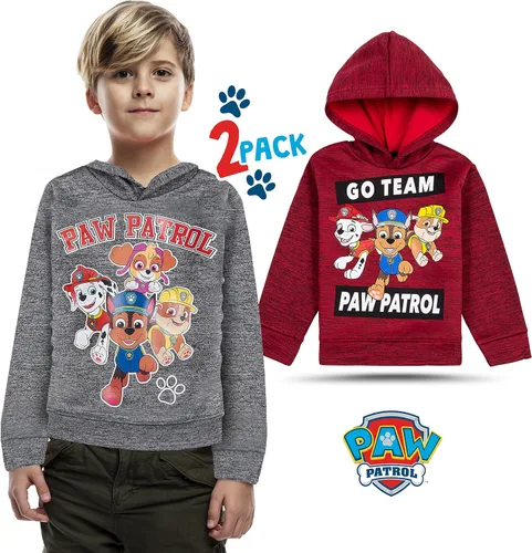 Vista 2 de Paw Patrol 2 Pack Soft Fleece Hoodies for Boys, Lightweight Graphic Pullover Sweatshirts