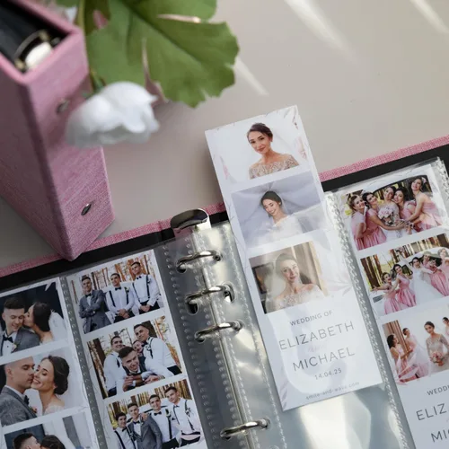 Vista 32 de Álbum de Fotos de Cabina de Fotos 2x6 - Cuaderno con Purpurina de 6 Anillos Carpeta Brillante con 20 Fundas para Fotos de 2 por 6 - Se Adapta a 80