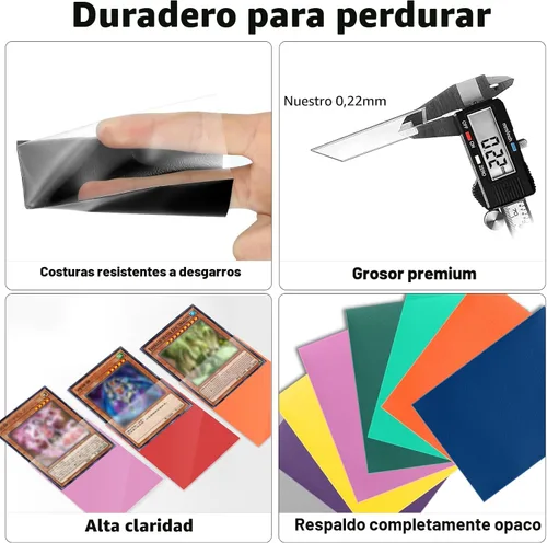 Vista 3 de Juego de 200 fundas negras compatibles con fundas para tarjetas pequeñas japonesas Yu-gi-oh, 2.4 x 3.5 pulgadas, textura trasera, barajado perfecto