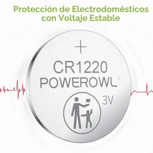 Vista 4 de PowerOWL CR1220 - Batería de litio de 3 V (15 unidades)