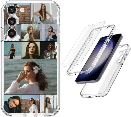 Vista 21 de Funda resistente personalizada para Samsung Galaxy S20 FE [protector de pantalla de vidrio templado] [carcasa de silicona suave] [parachoques de PC]