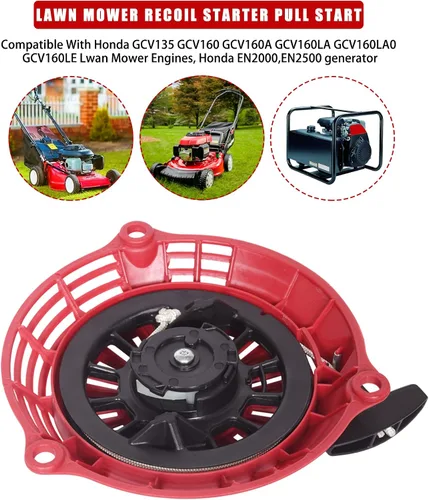 Vista 6 de Gashwer Arrancador de retroceso compatible con Honda GC 130/160 GCV 130/160 4hp 5hp 6hp 6.5hp EN2000 Hru19 GC135 GC160 piezas motor generador Rojo