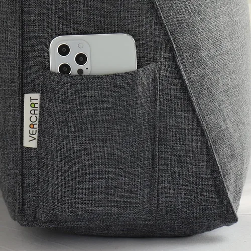 Vista 6 de VERCART Almohada triangular de cuña para cama, respaldo grande, cojín de lectura para lumbar y sentarse, almohadas decorativas para silla