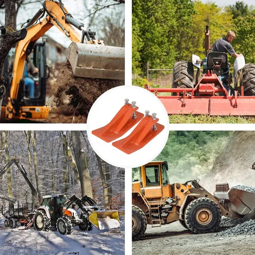 Vista 7 de Doppy 2 protectores de borde de cubo de tractor, domador de nieve de 3/8 pulgadas de grosor, tuercas de bloqueo hexagonales dobles y pernos Naranja