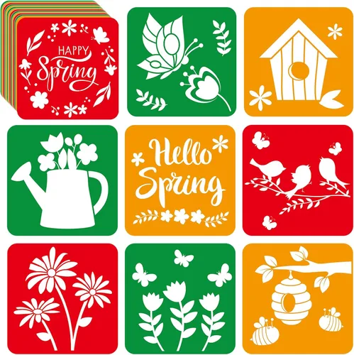 Vista 7 de 36 plantillas de dibujo de animales para niños de 8 pulgadas, plantillas de tiza para acera, pintura grande, lavable, reutilizable, animales
