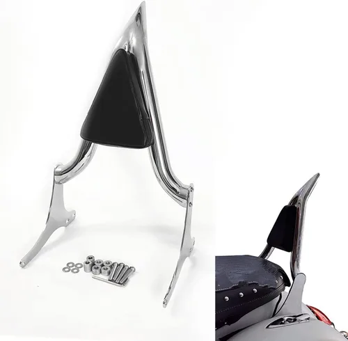 Vista 8 de Respaldo Negro Sissy Bar para Pasajero Almohadilla Trasera Compatible con Harley Davidson Touring 97-08 Road King Electra Glide Street Glide Back